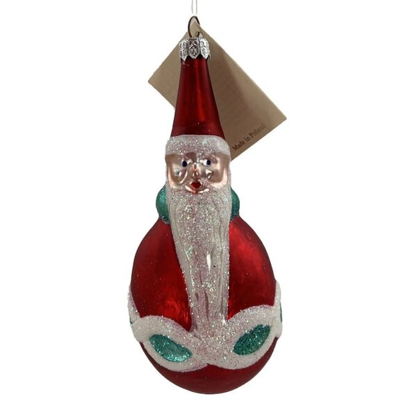 Patricia Breen Ornament Glass Santa Claus Roly Poly Rare Hand Blown Vintage 90's - Picture 1 of 8